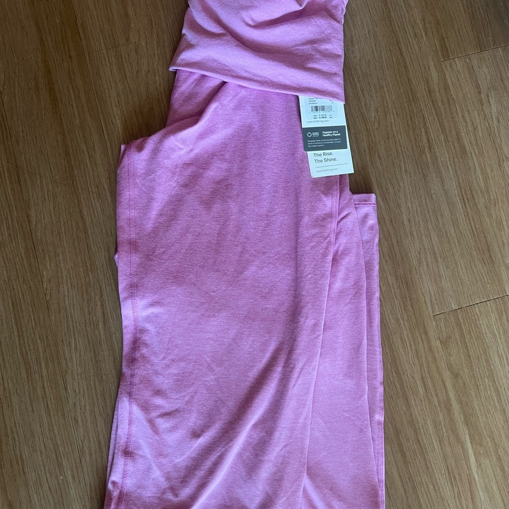 Women’s Vuori foldover flare leggings azalea pink heather